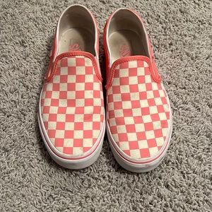 Pink checkered board Vans